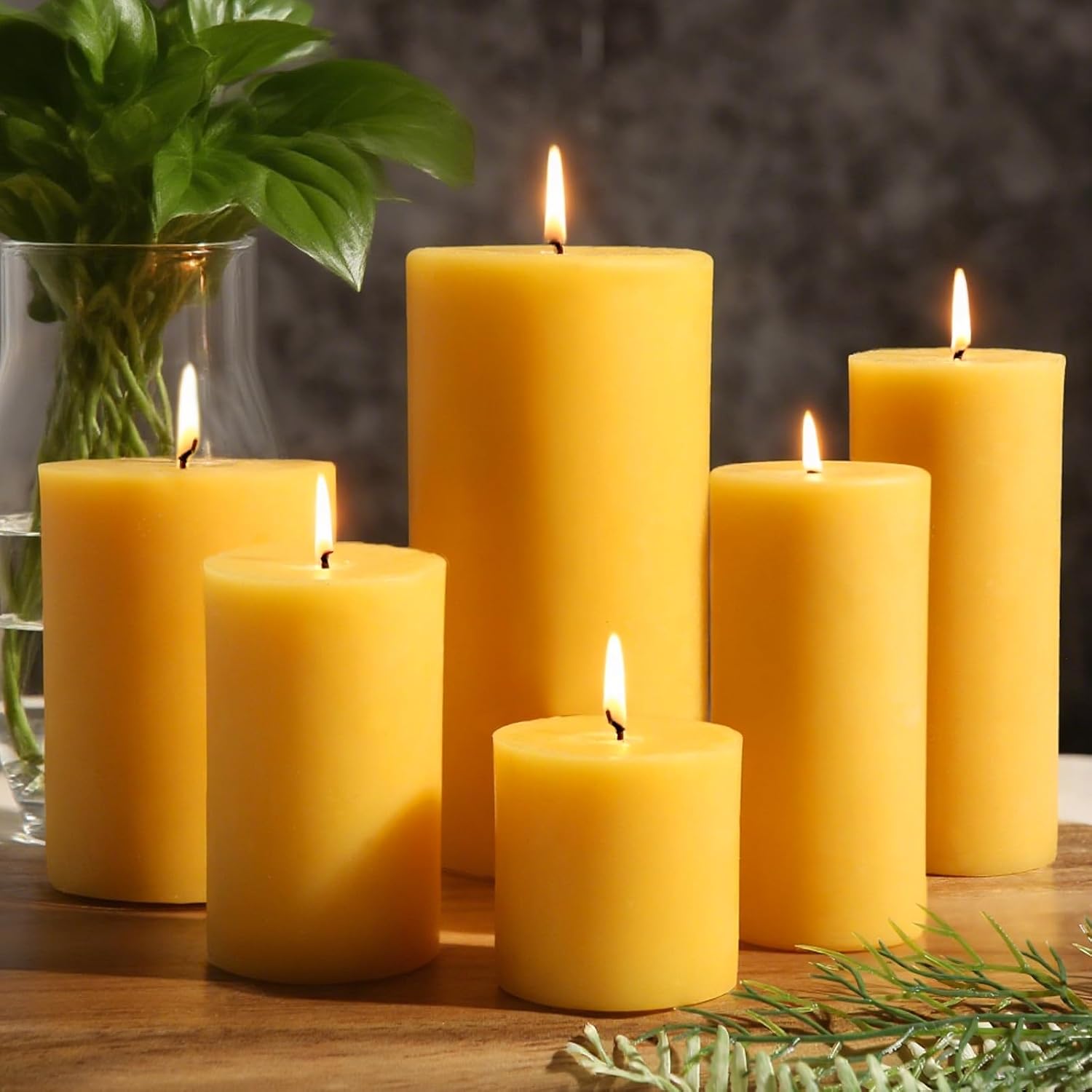 Home Fragrance Non Toxic - Set Lilin Lebah 6 Buah, Lilin